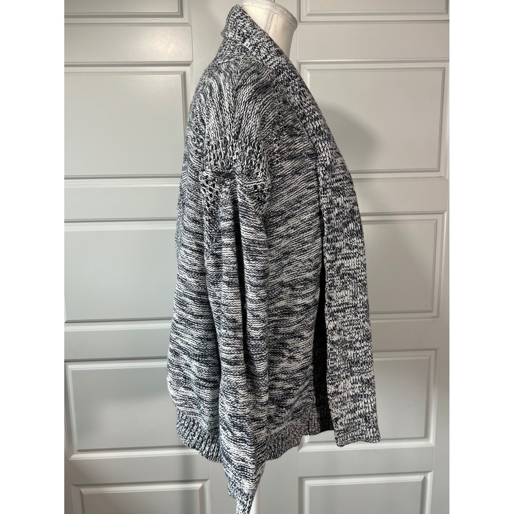 Wendy Bellissimo Knit Cardigan Sweater Shawl Collar Draped Open Back L Gray - Picture 11 of 11